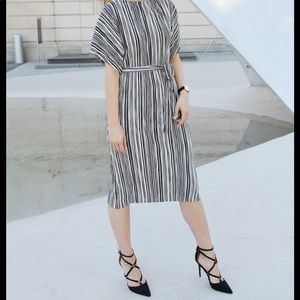 Topshop pleated dress with belt